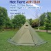 1-2 person Tipi Hot tent  (T2, Medium, Green) 