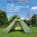 2 person Tipi Hot tent with Mesh  (T2, Large, Green) 