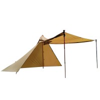 1-2 Person Tipi Hot Tent with Rainfly (T3, Medium, Khaki)