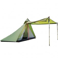 1-2 Person Tipi Hot Tent with Rainfly and Mesh (T3, Medium, Green)