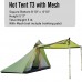 1-2 Person Tipi Hot Tent with Rainfly and Mesh (T3, Medium, Green)