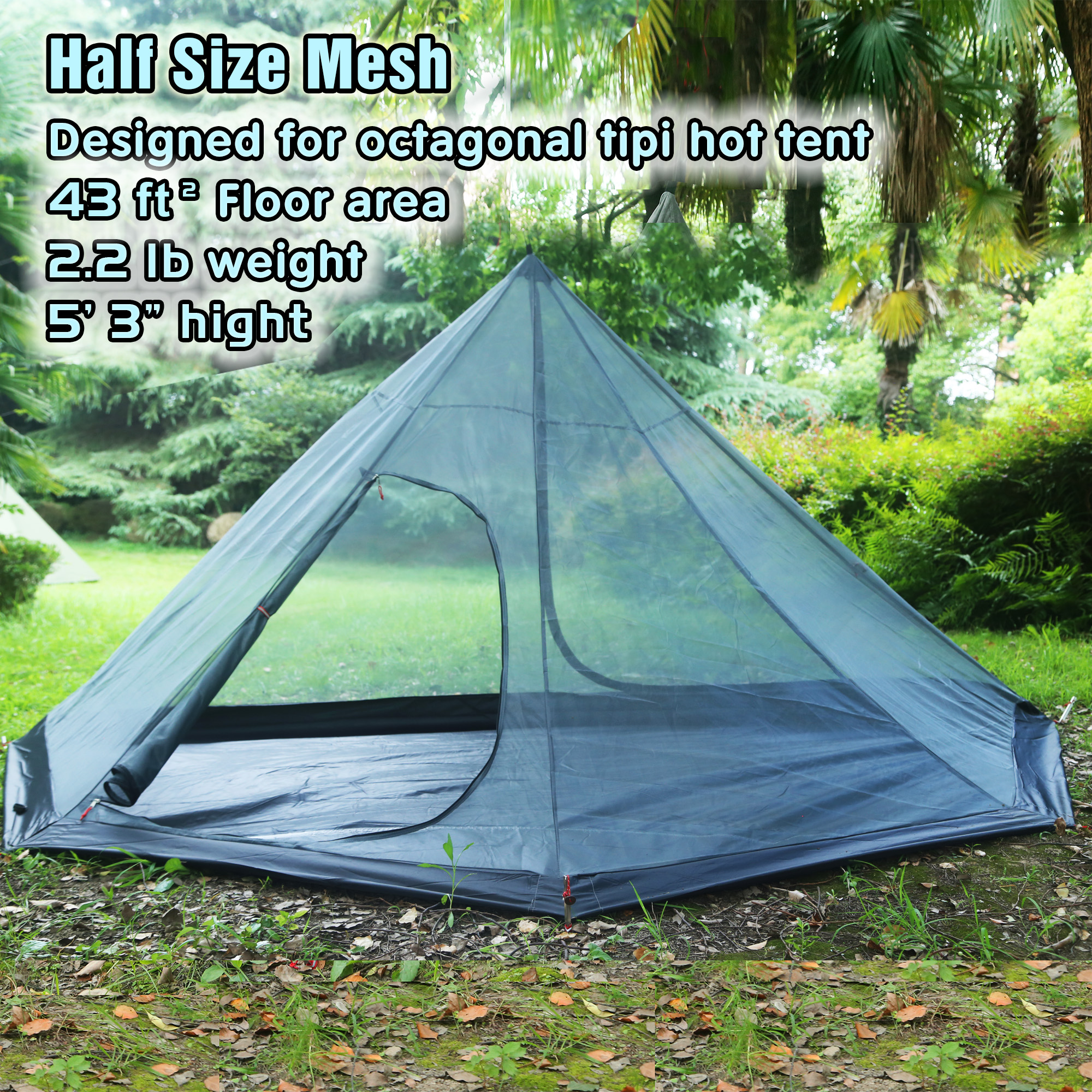  Half Octagonal Mesh Net for 4 Person Tipi Tent 2 Person Mesh  Camping and Hiking (Inner Mesh for 1 Person) : Sports & Outdoors